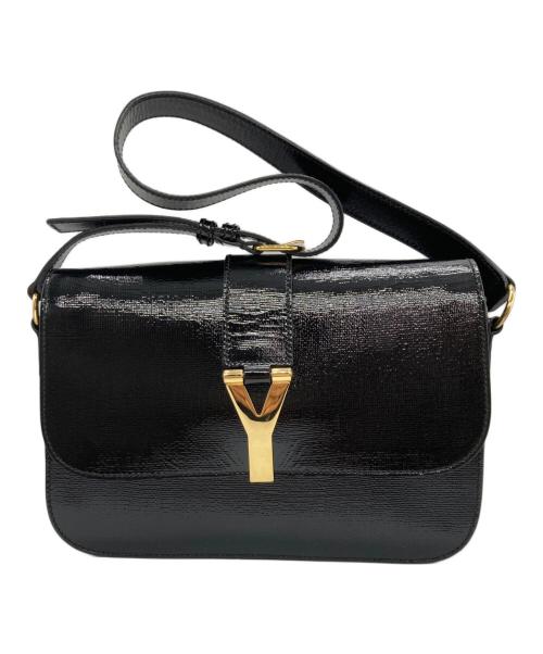 Yves Saint Laurent（イヴサンローラン）Yves Saint Laurent (イヴサンローラン) Black Patent Leather Large ChYc Flap Bag ブラックの古着・服飾アイテム
