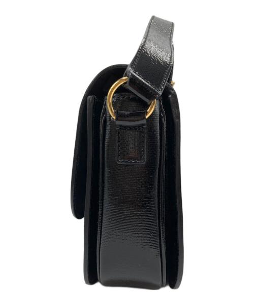 Yves Saint Laurent（イヴサンローラン）Yves Saint Laurent (イヴサンローラン) Black Patent Leather Large ChYc Flap Bag ブラックの古着・服飾アイテム