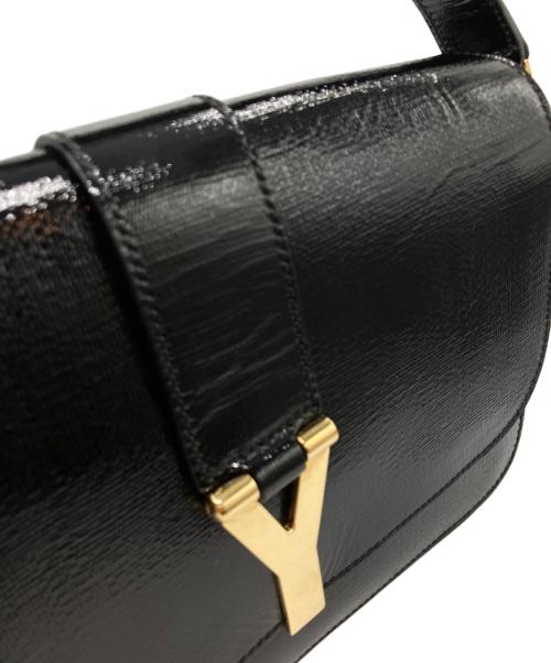 Yves Saint Laurent（イヴサンローラン）Yves Saint Laurent (イヴサンローラン) Black Patent Leather Large ChYc Flap Bag ブラックの古着・服飾アイテム