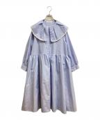 UNMINOUアンミヌ）の古着「フリルカラーシャツドレス」｜ブルー
