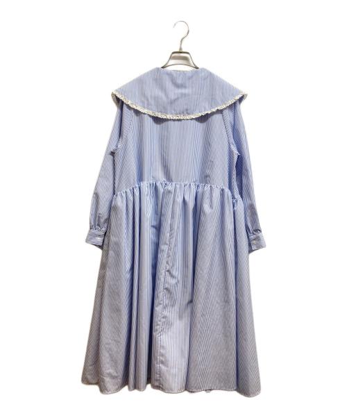 UNMINOU（アンミヌ）UNMINOU (アンミヌ) フリルカラーシャツドレス ブルー サイズ:Freeの古着・服飾アイテム