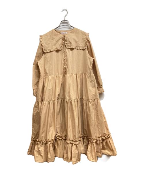 UNMINOU（アンミヌ）UNMINOU (アンミヌ) フリルセーラーカラーワンピース ベージュ サイズ:Freeの古着・服飾アイテム