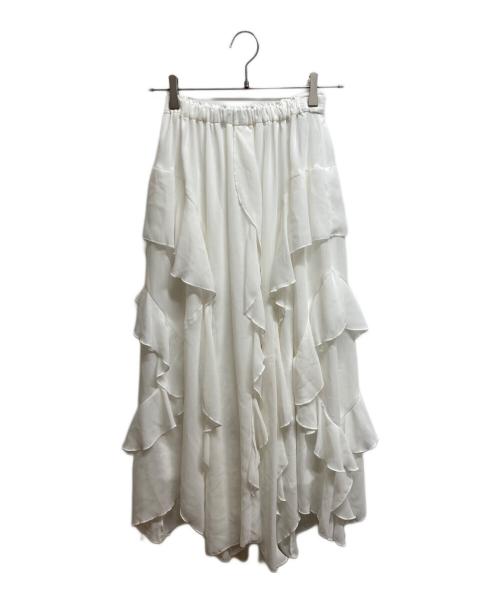Lily Brown（リリーブラウン）Lily Brown (リリーブラウン) ラッフルドロップティアードスカート ホワイト サイズ:ONE SIZE 未使用品の古着・服飾アイテム
