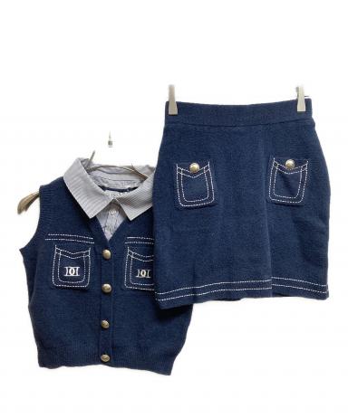 新品 Darich ダーリッチ レトロDDロゴニットトップス free ネイビー Darich（ダーリッチ）の「レトロDDロゴニットトップス（ニット