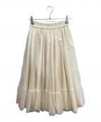 UNMINOUアンミヌ）の古着「チュール ティアードスカート」｜アイボリー