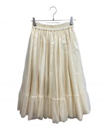 UNMINOU（アンミヌ）の古着「チュール ティアードスカート」｜アイボリー