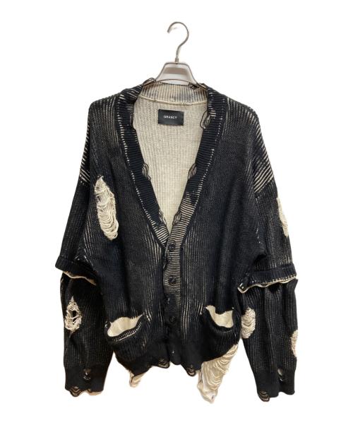 GRANCY（グランシー）GRANCY (グランシー) ディストラクションデザインビッグカーディガン ブラック サイズ:Lの古着・服飾アイテム