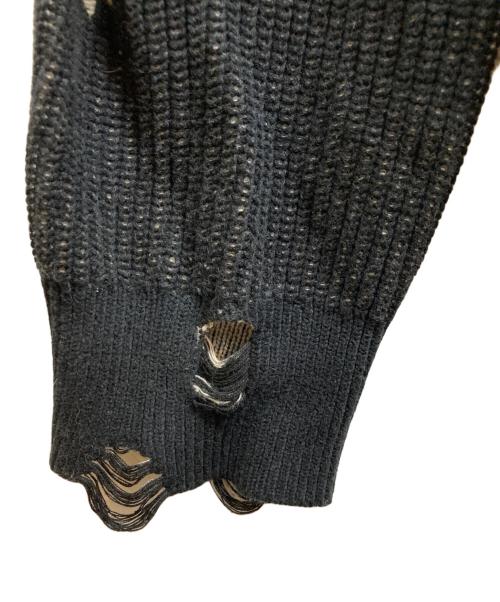 GRANCY（グランシー）GRANCY (グランシー) ディストラクションデザインビッグカーディガン ブラック サイズ:Lの古着・服飾アイテム