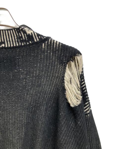 GRANCY（グランシー）GRANCY (グランシー) ディストラクションデザインビッグカーディガン ブラック サイズ:Lの古着・服飾アイテム
