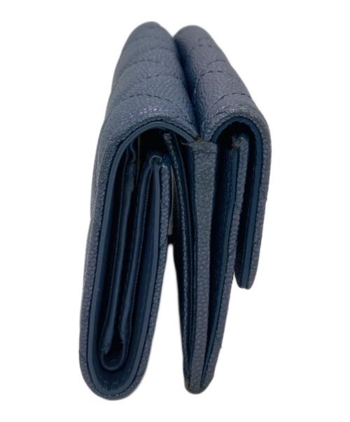 CHANEL（シャネル）CHANEL (シャネル) マトラッセ スモール フラップ ウォレット ブルーの古着・服飾アイテム