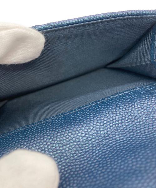 CHANEL（シャネル）CHANEL (シャネル) マトラッセ スモール フラップ ウォレット ブルーの古着・服飾アイテム