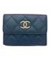 CHANEL（シャネル）の古着「マトラッセ スモール フラップ ウォレット」｜ブルー