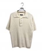 FAFエフエーエフ）の古着「Viscose Rib Knit Polo」｜ベージュ