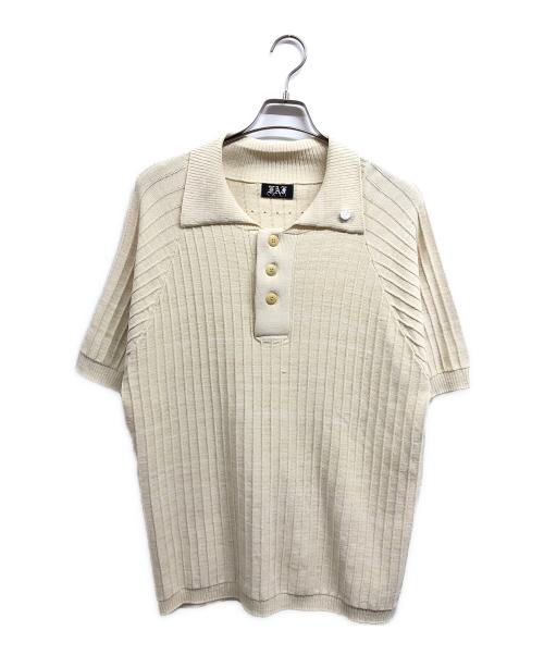 FAF（エフエーエフ）FAF (エフエーエフ) Viscose Rib Knit Polo ベージュ サイズ:2の古着・服飾アイテム