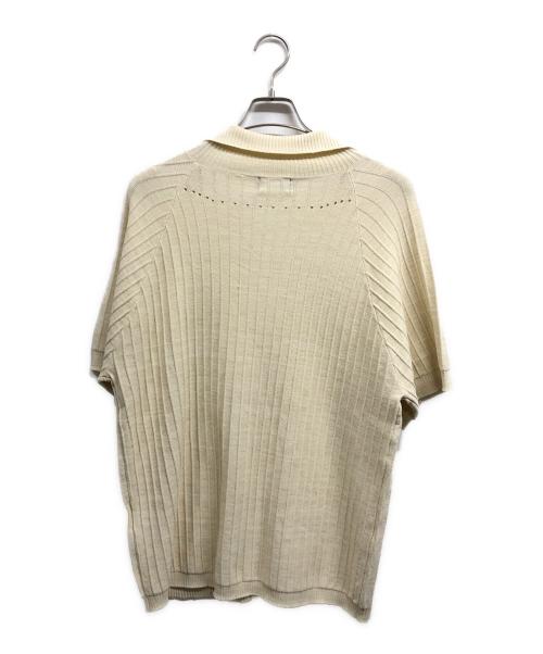 FAF（エフエーエフ）FAF (エフエーエフ) Viscose Rib Knit Polo ベージュ サイズ:2の古着・服飾アイテム
