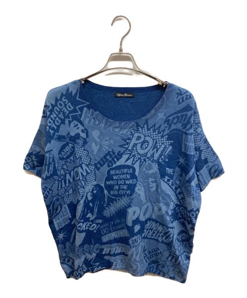 Hysteric Glamour（ヒステリックグラマー）Hysteric Glamour (ヒステリックグラマー) コミック柄ニット ブルー サイズ:FREEの古着・服飾アイテム