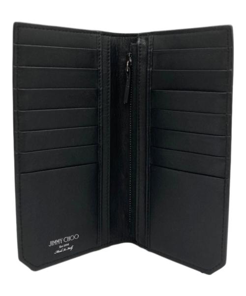 JIMMY CHOO（ジミーチュウ）JIMMY CHOO (ジミーチュウ) クーパー スタースタッズ バイカーレザー ウォレット ブラックの古着・服飾アイテム