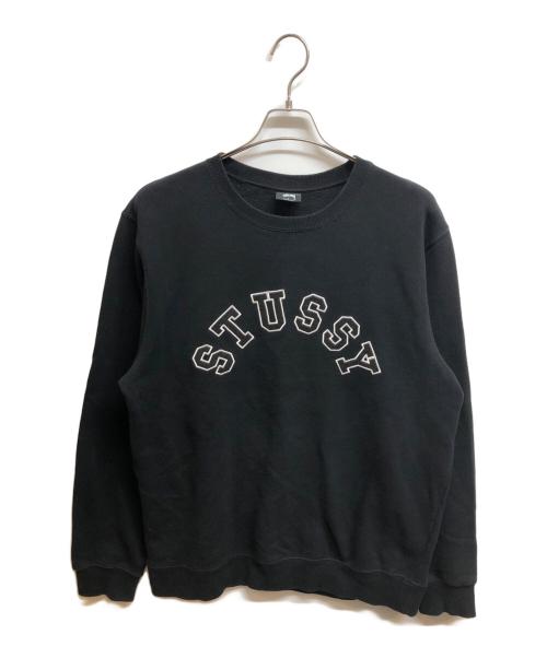 stussy（ステューシー）stussy (ステューシー) 刺繍ロゴスウェット ブラック サイズ:Lの古着・服飾アイテム
