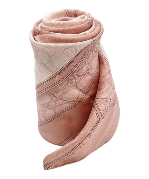 GUCCI（グッチ）GUCCI (グッチ) GG柄 シルクスカーフ ピンクの古着・服飾アイテム