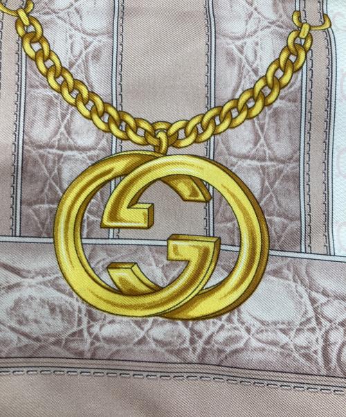GUCCI（グッチ）GUCCI (グッチ) GG柄 シルクスカーフ ピンクの古着・服飾アイテム