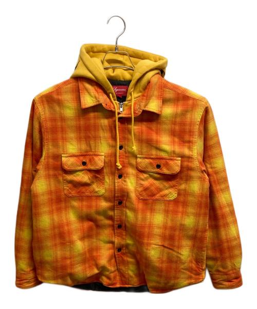 SUPREME（シュプリーム）SUPREME (シュプリーム) 21FW Hooded Flannel Zip Up Shirt オレンジ サイズ:Sの古着・服飾アイテム