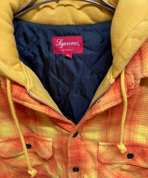 SUPREME（シュプリーム）SUPREME (シュプリーム) 21FW Hooded Flannel Zip Up Shirt オレンジ サイズ:Sの古着・服飾アイテム