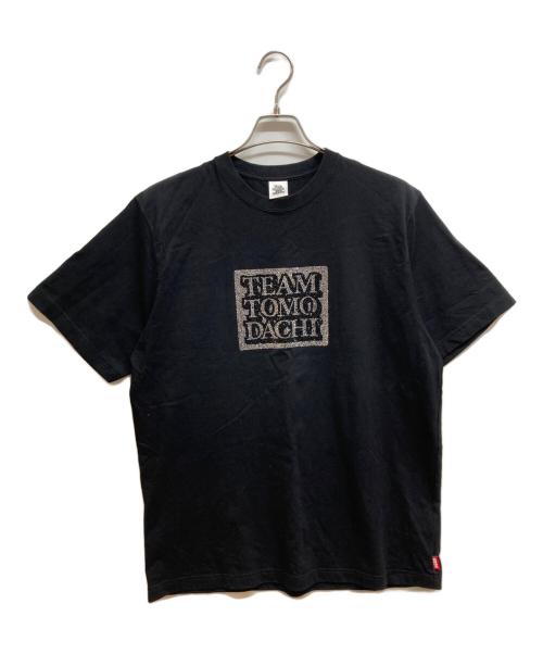 THE BLACK EYE PATCH（ブラックアイパッチ）THE BLACK EYE PATCH (ブラックアイパッチ) TEAM TOMODACHI LABEL RHINESTONE TEE BLACK/Tシャツ ブラック サイズ:Lの古着・服飾アイテム