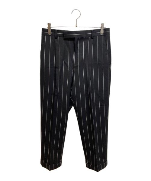 WACKO MARIA（ワコマリア）WACKO MARIA (ワコマリア) DORMEUIL / STRIPED PLEATED TROUSERS ( TYPE-2 ) ブラック サイズ:Mの古着・服飾アイテム