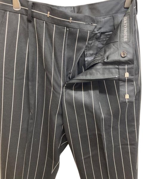 WACKO MARIA（ワコマリア）WACKO MARIA (ワコマリア) DORMEUIL / STRIPED PLEATED TROUSERS ( TYPE-2 ) ブラック サイズ:Mの古着・服飾アイテム