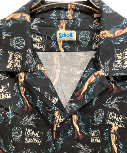 Schott（ショット）Schott (ショット) PINUP SWALLOWハワイアンシャツ ブラック サイズ:XLの古着・服飾アイテム