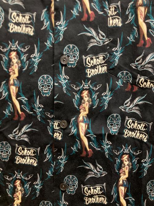 Schott（ショット）Schott (ショット) PINUP SWALLOWハワイアンシャツ ブラック サイズ:XLの古着・服飾アイテム