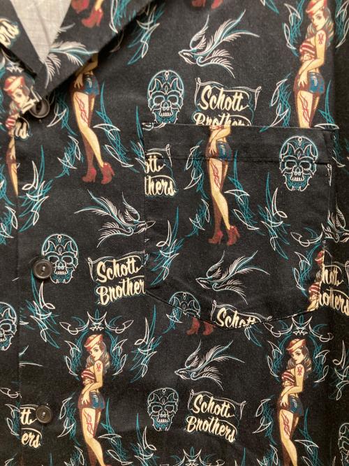 Schott（ショット）Schott (ショット) PINUP SWALLOWハワイアンシャツ ブラック サイズ:XLの古着・服飾アイテム
