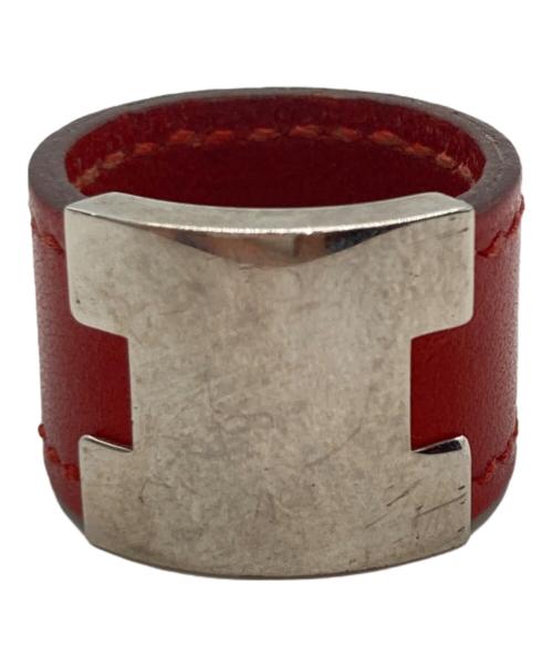 HERMES（エルメス）HERMES (エルメス) Hモチーフレザーリング レッド サイズ:11号の古着・服飾アイテム