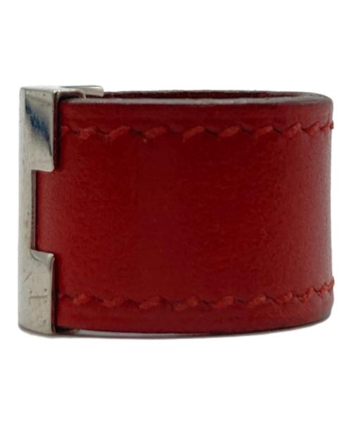 HERMES（エルメス）HERMES (エルメス) Hモチーフレザーリング レッド サイズ:11号の古着・服飾アイテム