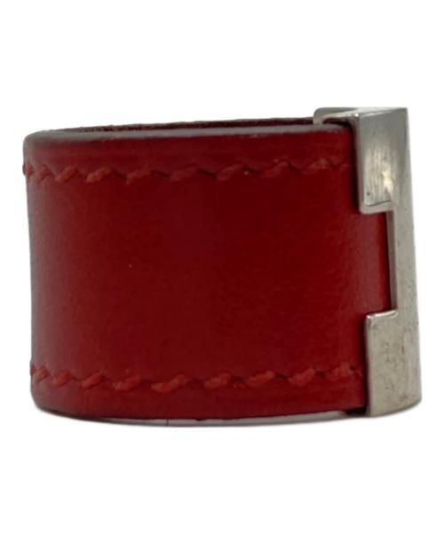 HERMES（エルメス）HERMES (エルメス) Hモチーフレザーリング レッド サイズ:11号の古着・服飾アイテム