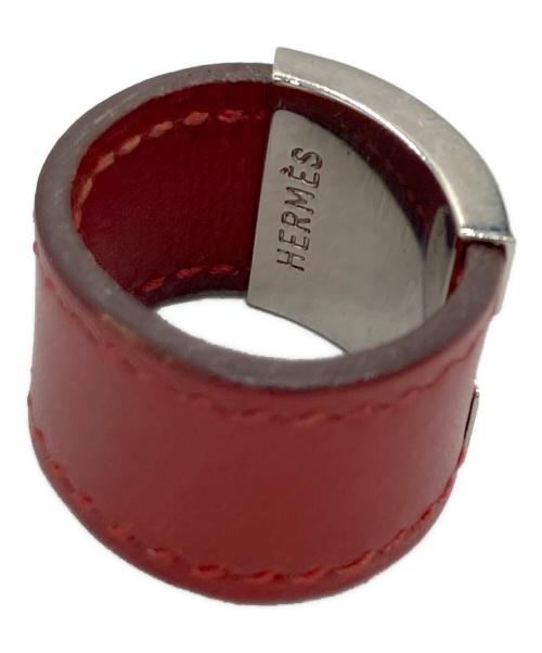 HERMES（エルメス）HERMES (エルメス) Hモチーフレザーリング レッド サイズ:11号の古着・服飾アイテム