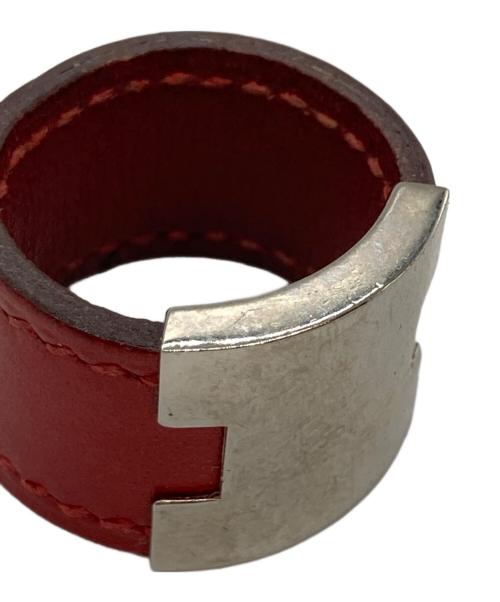 HERMES（エルメス）HERMES (エルメス) Hモチーフレザーリング レッド サイズ:11号の古着・服飾アイテム