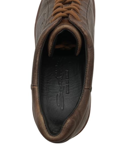 Santoni（サントーニ）Santoni (サントーニ) レザーローカットスニーカー ブラウン サイズ:6の古着・服飾アイテム