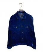 ESTNATIONエストネーション）の古着「ベルベットトラッカージャケット」｜ブルー