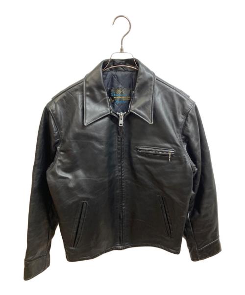 Schott（ショット）Schott (ショット) 襟付きシングルライダースジャケット ブラック サイズ:40の古着・服飾アイテム