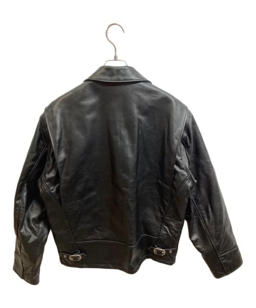 Schott（ショット）Schott (ショット) 襟付きシングルライダースジャケット ブラック サイズ:40の古着・服飾アイテム
