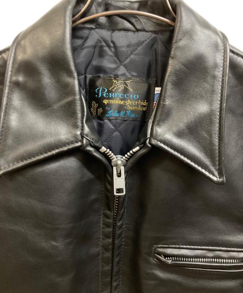 Schott（ショット）Schott (ショット) 襟付きシングルライダースジャケット ブラック サイズ:40の古着・服飾アイテム