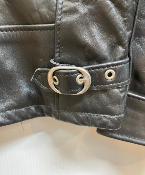 Schott（ショット）Schott (ショット) 襟付きシングルライダースジャケット ブラック サイズ:40の古着・服飾アイテム