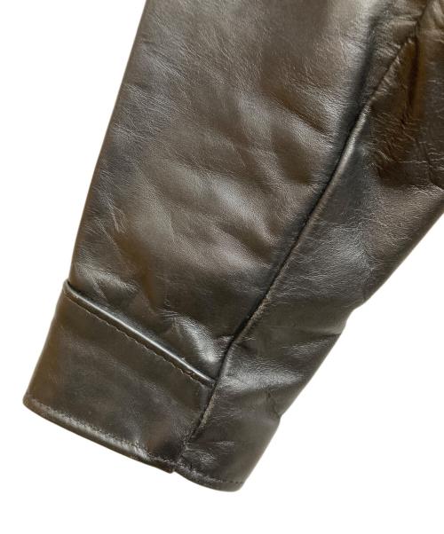 Schott（ショット）Schott (ショット) 襟付きシングルライダースジャケット ブラック サイズ:40の古着・服飾アイテム