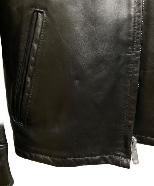 Schott（ショット）Schott (ショット) 襟付きシングルライダースジャケット ブラック サイズ:40の古着・服飾アイテム