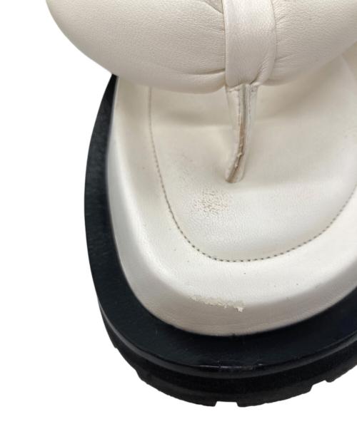 JIL SANDER（ジルサンダー）JIL SANDER (ジルサンダー) レザー プラットフォーム サンダル ホワイト サイズ:38の古着・服飾アイテム