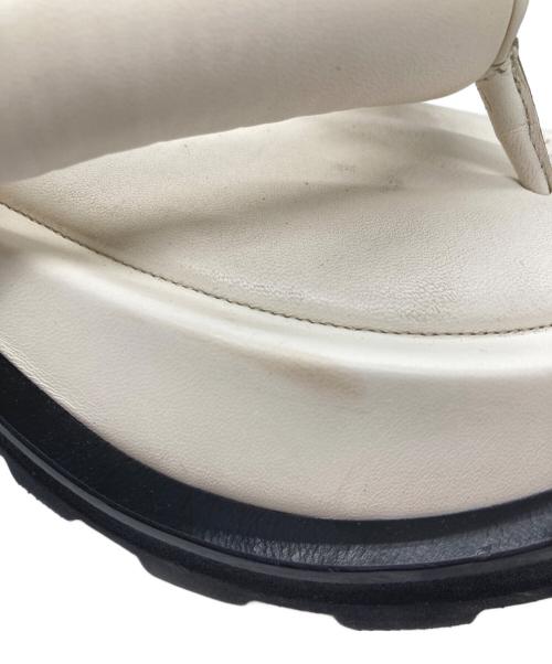 JIL SANDER（ジルサンダー）JIL SANDER (ジルサンダー) レザー プラットフォーム サンダル ホワイト サイズ:38の古着・服飾アイテム