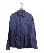 WHITE MOUNTAINEERINGホワイトマウンテ二アニング）の古着「リネンシャツ」｜ネイビー