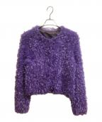 6(ROKU) BEAUTY&YOUTHロク ビューティーアンドユース）の古着「チュールニットカーディガン」｜パープル
