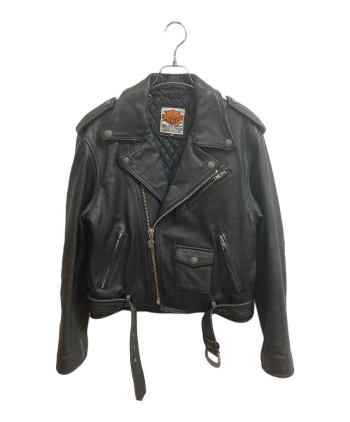 HARLEY-DAVIDSON（ハーレーダビッドソン）HARLEY-DAVIDSON (ハーレーダビッドソン) ダブルライダースジャケット ブラック サイズ:38の古着・服飾アイテム